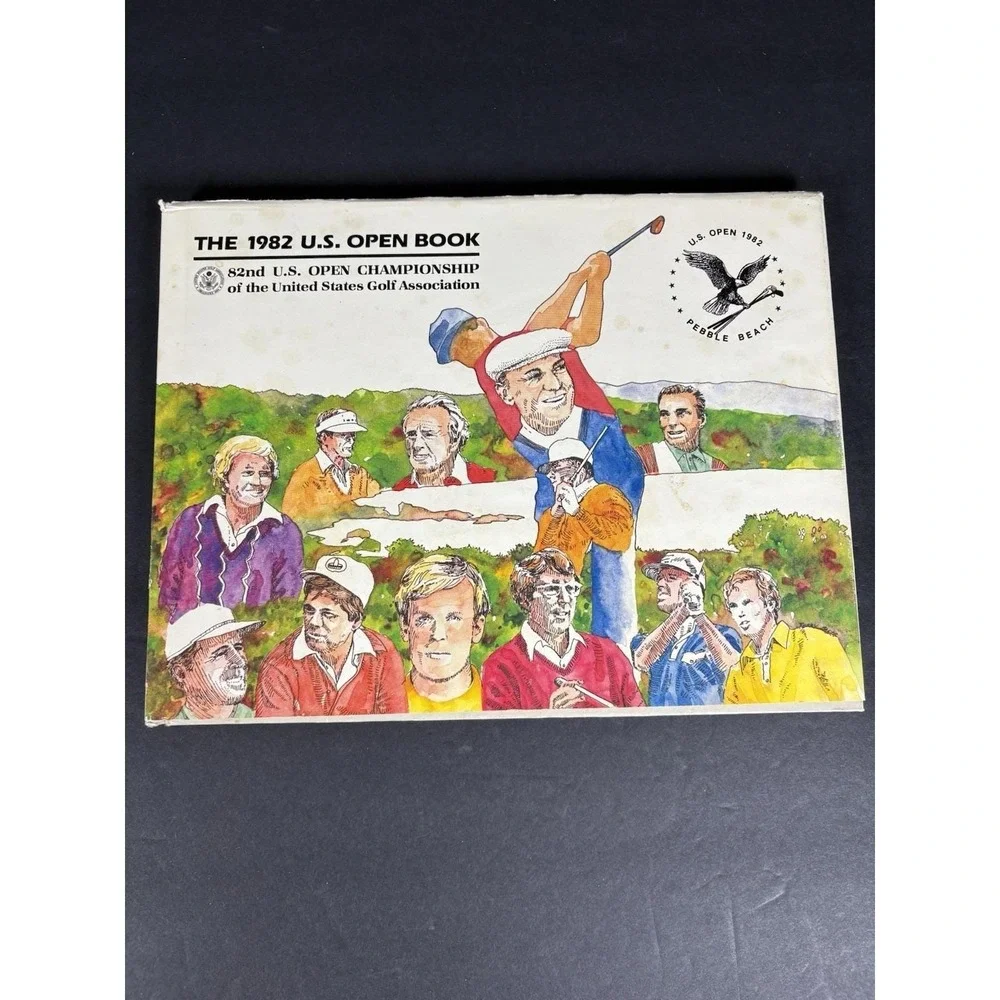 1982 US Open Golf Limited Edition Pebble Beach HB book Tom Watson Nicklaus W/DJ